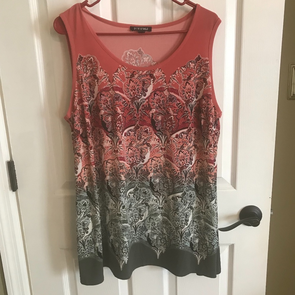 Roz & Ali Sleeveless Tunic Top, 1X